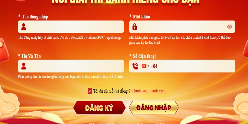 Cung cấp đủ thông tin khi đăng ký Sv66